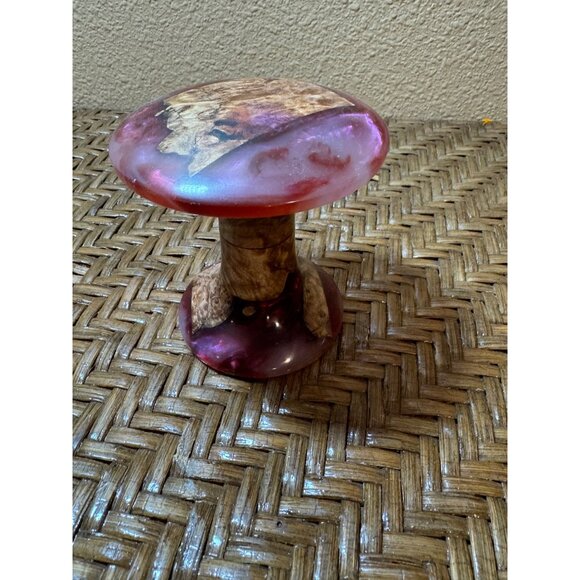 Handcrafted Wood & Resin Mushroom-Shaped Decorative - Picture 3 of 8